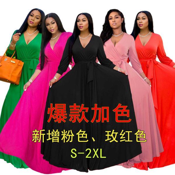 women's clothing 1105 new summer solid dress with waist and floor length skirt, White
women's clothing 1105 new summer solid dress with waist and floor length skirt, White