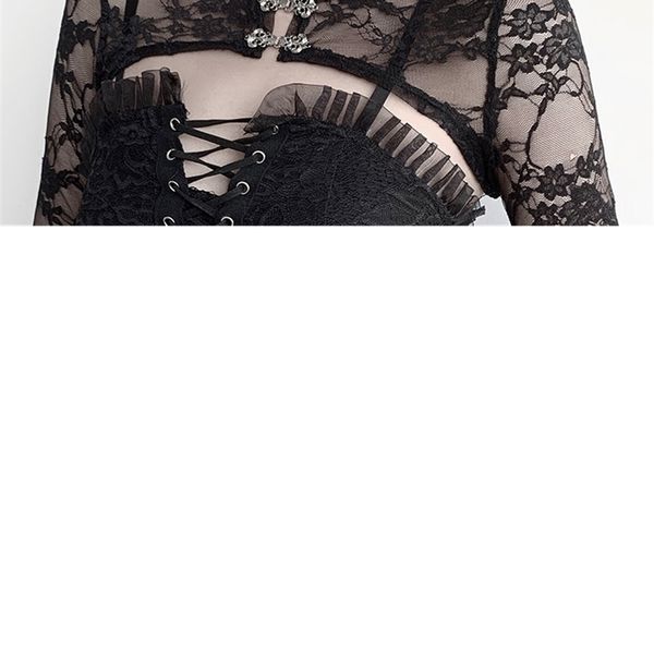women's hoodies sweatshirts insgoth lace short women vintage flower embroidery long sleeve gothic streetwear party elegant 220930, Black
women's hoodies sweatshirts insgoth lace short women vintage flower embroidery long sleeve gothic streetwear party elegant 220930, Black