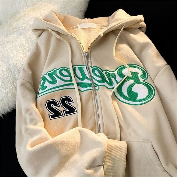 women's hoodies sweatshirts women letter embroidery autumn winter fashion oversized zipper jacket coats female retro harajuku y2k hoode, Black
women's hoodies sweatshirts women letter embroidery autumn winter fashion oversized zipper jacket coats female retro harajuku y2k hoode, Black