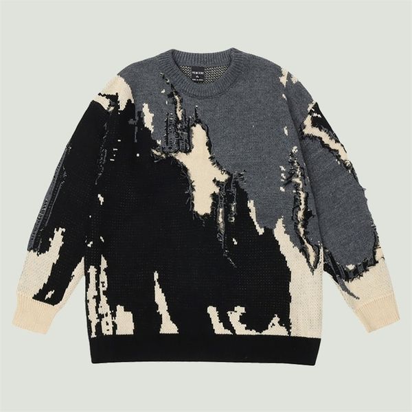 men's sweaters fashion o-neck knitted jumper men hip hop harajuku ripped colorblock streetwear casual oversized pullovers 220930, White;black
men's sweaters fashion o-neck knitted jumper men hip hop harajuku ripped colorblock streetwear casual oversized pullovers 220930, White;black