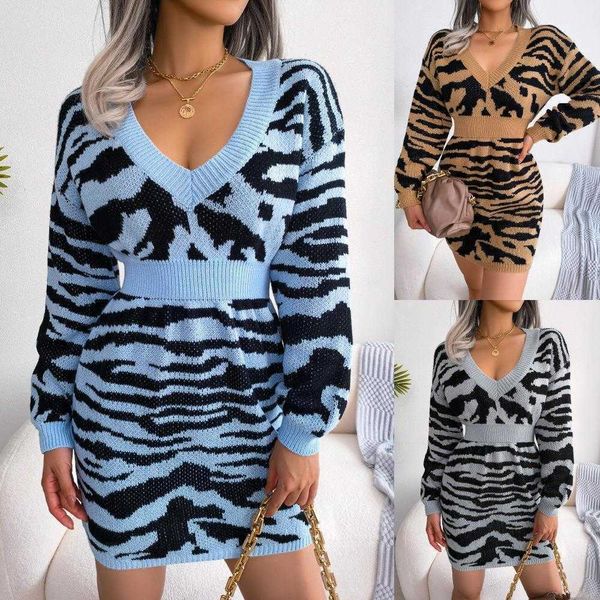women's clothing ins style autumn and winter fashion tiger pattern lantern sleeve waist wool dress wear, White
women's clothing ins style autumn and winter fashion tiger pattern lantern sleeve waist wool dress wear, White