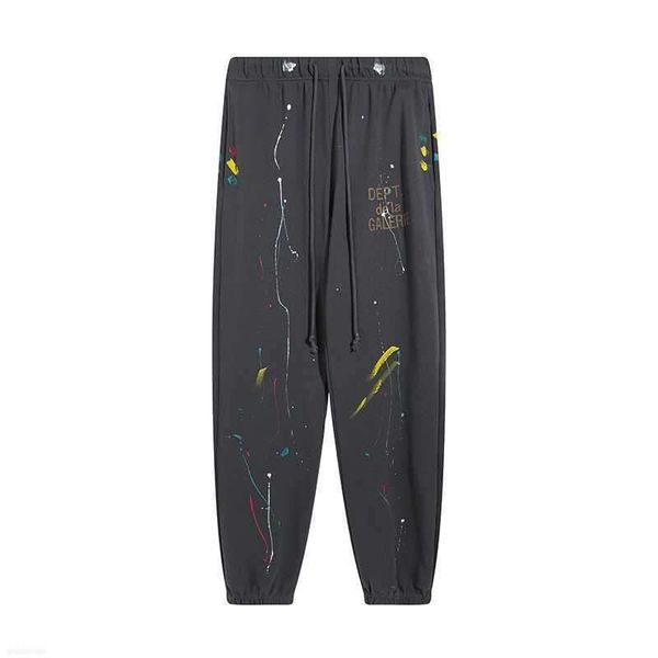 men's jeans galleries dept designer sweatpants sports pants distressed alphabet graffiti hand-painted ink splashed cotton terry, Black
men's jeans galleries dept designer sweatpants sports pants distressed alphabet graffiti hand-painted ink splashed cotton terry, Black