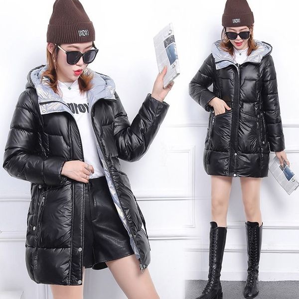 winter women's down jacket 2022 korean fashion hooded thickened mid length bright zippered cotton padded jacket, Black
winter women's down jacket 2022 korean fashion hooded thickened mid length bright zippered cotton padded jacket, Black