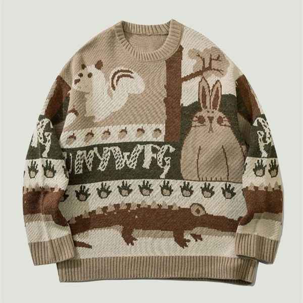 men's sweaters vintage cute animal graphic knitted jumper mens harajuku college style casual loose o-neck pullover couples streetwear 2, White;black
men's sweaters vintage cute animal graphic knitted jumper mens harajuku college style casual loose o-neck pullover couples streetwear 2, White;black