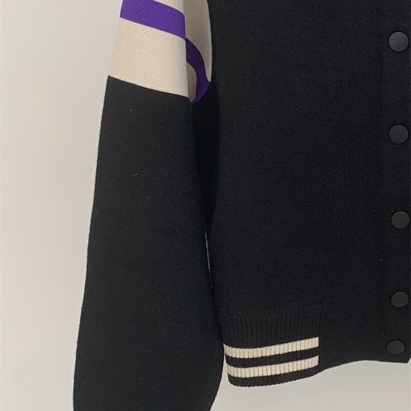 women s jacket o neck coat letter embroidery contrast color stitching female long sleeve single breasted short jacket 220929, Black;brown
women s jacket o neck coat letter embroidery contrast color stitching female long sleeve single breasted short jacket 220929, Black;brown