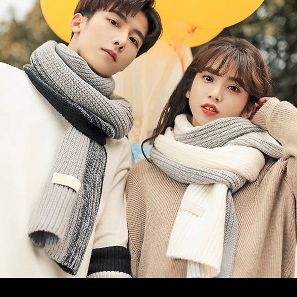 designer men and women winter scarves couples korean wool knitted versatile thickened warm designer scarf, Blue;gray
designer men and women winter scarves couples korean wool knitted versatile thickened warm designer scarf, Blue;gray