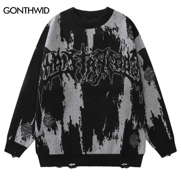 men's sweaters hip ripped sweaters grunge y2k vintage knitted punk gothic streetwear jumpers sweater men women harajuku fashion pullove, White;black
men's sweaters hip ripped sweaters grunge y2k vintage knitted punk gothic streetwear jumpers sweater men women harajuku fashion pullove, White;black