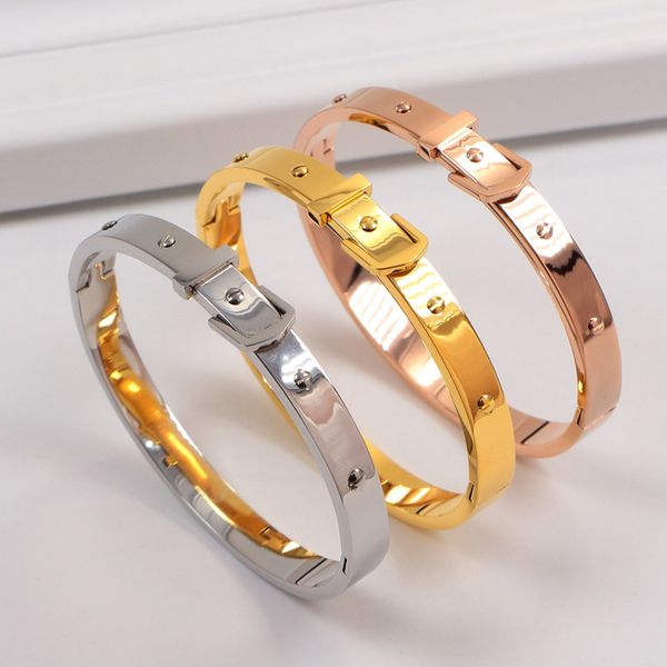 luxury fashion designer belt deduction jewelry punk stainless steel rivet bangle pyramid rose gold bracelets lovers bangles for women, Black
luxury fashion designer belt deduction jewelry punk stainless steel rivet bangle pyramid rose gold bracelets lovers bangles for women, Black