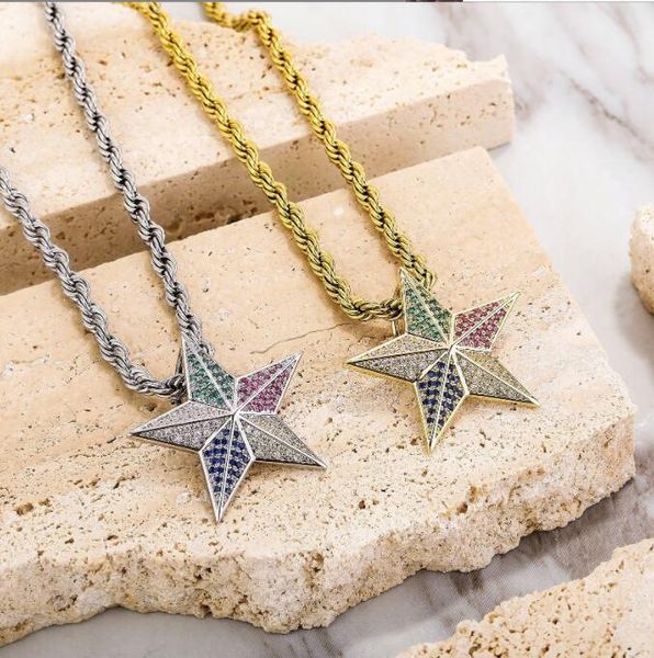 hip hop necklace aaa cz stone paved bling ice out colorful five pointed star pendant for men women rapper jewelry gift, Silver
hip hop necklace aaa cz stone paved bling ice out colorful five pointed star pendant for men women rapper jewelry gift, Silver