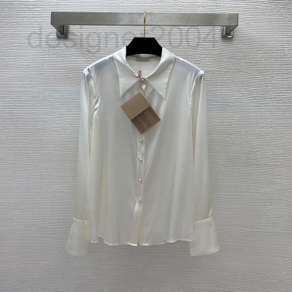 women's knits & tees designer spring new mulberry silk satin fabric smooth shirt with diamond pearl button long sleeve m5sm, White
women's knits & tees designer spring new mulberry silk satin fabric smooth shirt with diamond pearl button long sleeve m5sm, White