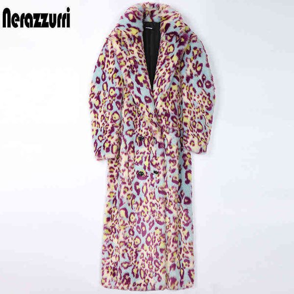 nerazzurri winter leopard long colorful soft warm thick fluffy furry faux fur trench coat for women 2021 runway european fashion t220810, Black
nerazzurri winter leopard long colorful soft warm thick fluffy furry faux fur trench coat for women 2021 runway european fashion t220810, Black