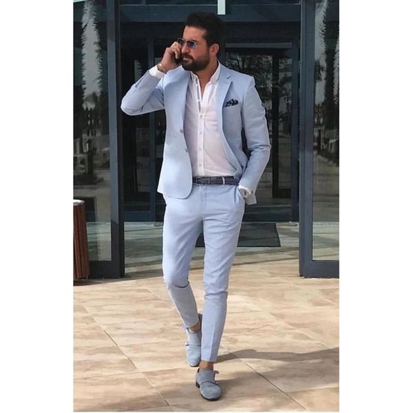 2 pieces smart casual light blue wedding suit for men one button slim fit men suit groom wear man blazer pants, Black;gray
2 pieces smart casual light blue wedding suit for men one button slim fit men suit groom wear man blazer pants, Black;gray
