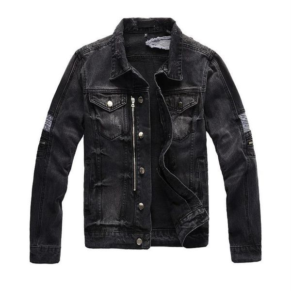 brand designer ripped jeans jackets hi street distressed denim trucker outerwear with holes streetwear clothing men's248w, Black;brown
brand designer ripped jeans jackets hi street distressed denim trucker outerwear with holes streetwear clothing men's248w, Black;brown