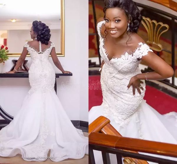 2022 arabic aso ebi luxurious lace mermaid wedding dresses off shoulder beaded lace-up sheer neck plus size african bridal gown, White
2022 arabic aso ebi luxurious lace mermaid wedding dresses off shoulder beaded lace-up sheer neck plus size african bridal gown, White
