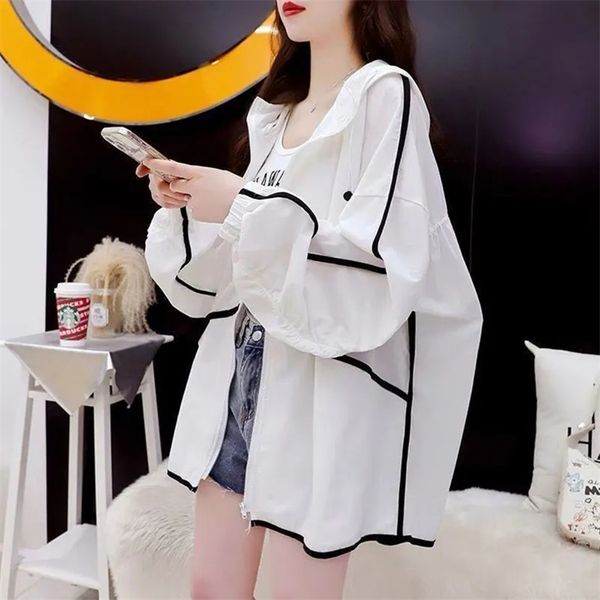 fashion design white black sunscreen clothing women's summer jacket uv protection ice silk breathable thin hooded casual coat 220811, Black;brown
fashion design white black sunscreen clothing women's summer jacket uv protection ice silk breathable thin hooded casual coat 220811, Black;brown