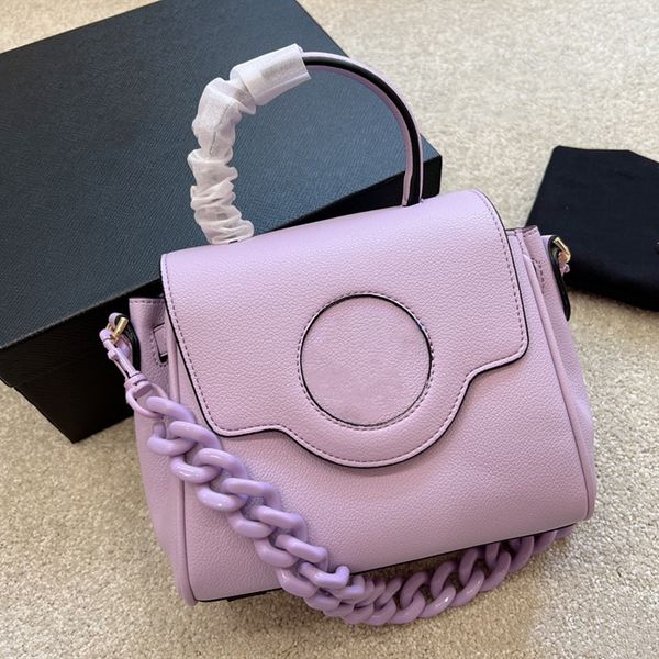 2022 genuine leather thick chain classic womens shoulder bags design head portrait handbags double straps ladies totes with box