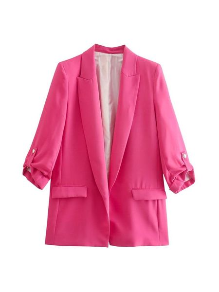 women's suits & blazers women fashion office wear open blazer coat vintage rolled-up sleeves flap pockets female outerwear chic veste f, White;black
women's suits & blazers women fashion office wear open blazer coat vintage rolled-up sleeves flap pockets female outerwear chic veste f, White;black