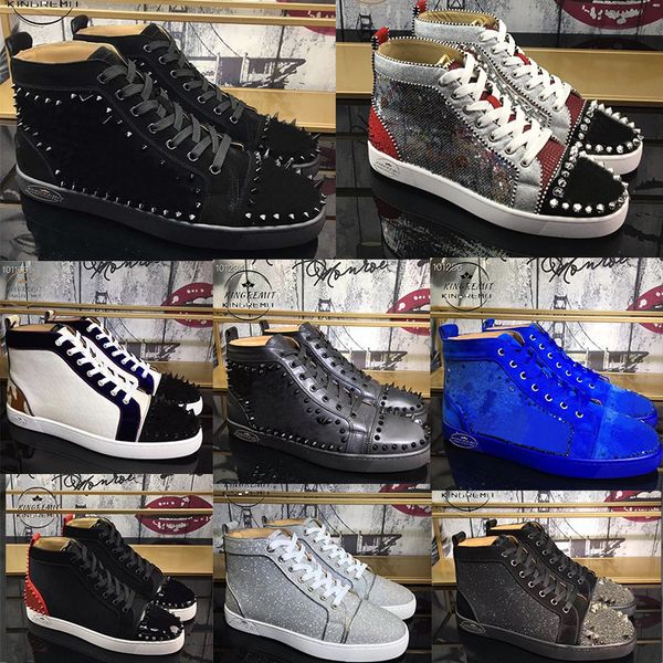 designer shoes studded spikes flat sneakers men women high cut suede trainers party lovers wedding sneaker genuine leather rivet shoe, Black
designer shoes studded spikes flat sneakers men women high cut suede trainers party lovers wedding sneaker genuine leather rivet shoe, Black