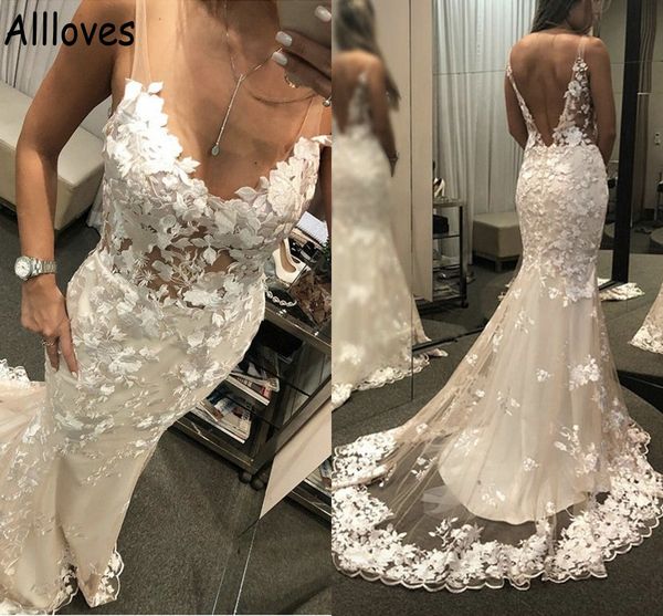 arabic aso ebi mermaid wedding gowns for women sheer neck floral lace appliqued vintage bridal dresses sweep train open back vestidos de nov, White
arabic aso ebi mermaid wedding gowns for women sheer neck floral lace appliqued vintage bridal dresses sweep train open back vestidos de nov, White