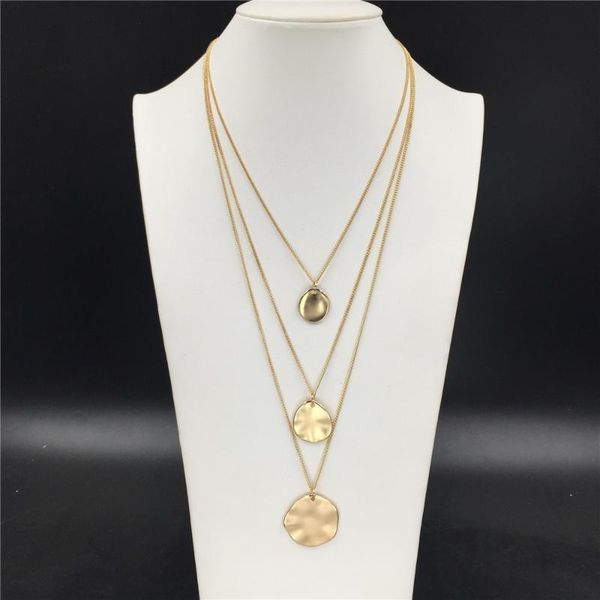 pendant necklaces trendy gold color plating hammered effect round disc layered necklace for women bohemia elegant jewelrypendan, Silver
pendant necklaces trendy gold color plating hammered effect round disc layered necklace for women bohemia elegant jewelrypendan, Silver