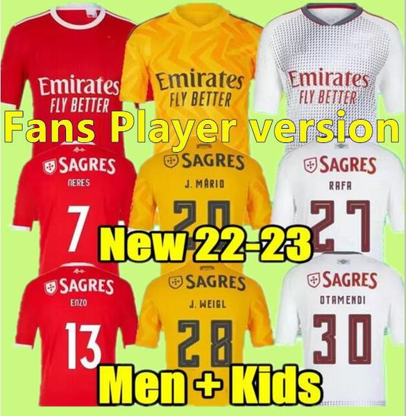 22 23 fans player version benfica soccer jersey seferovic waldschmidt everton pizzi rafa darwin g.ramos 2022 2023 home away men kids kit foo, Black;yellow
22 23 fans player version benfica soccer jersey seferovic waldschmidt everton pizzi rafa darwin g.ramos 2022 2023 home away men kids kit foo, Black;yellow