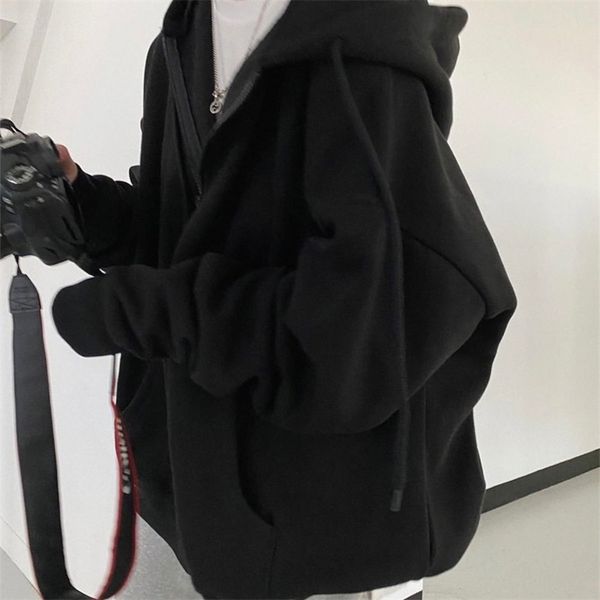 women hoodies harajuku korean version loose oversized sweatshirts vintage solid color long sleeve hooded sweatshirt zipper coats 220811, Black
women hoodies harajuku korean version loose oversized sweatshirts vintage solid color long sleeve hooded sweatshirt zipper coats 220811, Black