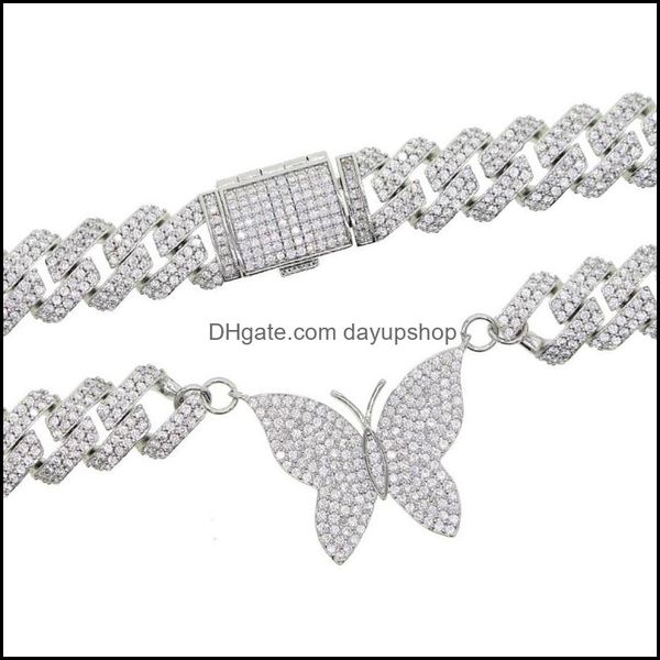 chains necklaces pendants jewelry iced out micro pave 5a cz 12mm cuban link chain single butterfly charm choker necklac dhb8u, Silver
chains necklaces pendants jewelry iced out micro pave 5a cz 12mm cuban link chain single butterfly charm choker necklac dhb8u, Silver