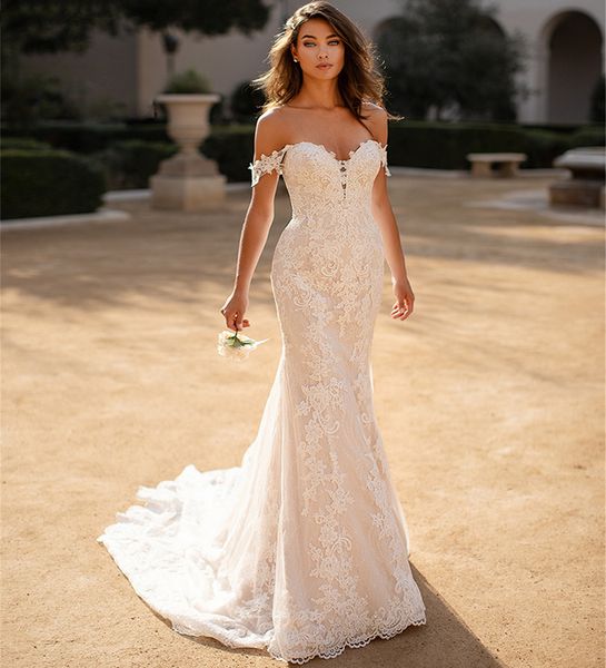elegant mermaid wedding dress off shoulder sleeveless sweetheart strapless backless appliques sequins floor length bridal gowns custom made, White
elegant mermaid wedding dress off shoulder sleeveless sweetheart strapless backless appliques sequins floor length bridal gowns custom made, White