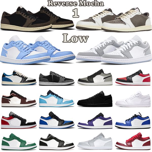 2022 1 low basketball shoes men women 1s reverse mocha black phantom fragment wolf grey unc shadow bred toe mens trainers outdoor sports sne, White;red
2022 1 low basketball shoes men women 1s reverse mocha black phantom fragment wolf grey unc shadow bred toe mens trainers outdoor sports sne, White;red