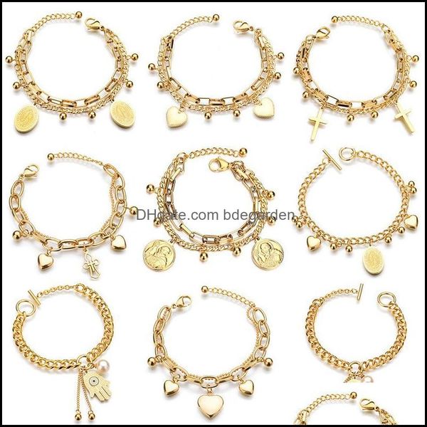 charm bracelets jewelry double layer link chain with guadalupe virgin mary medal pendant for women punk port dhxyv, Golden;silver
charm bracelets jewelry double layer link chain with guadalupe virgin mary medal pendant for women punk port dhxyv, Golden;silver