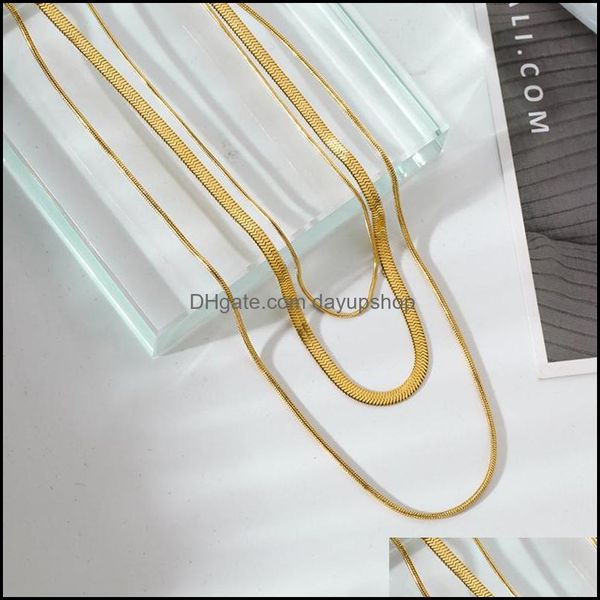 chains necklaces pendants jewelry yaologe 316l stainless steel 2021 3 layer snake bone thick chain choker pendant f dhtfe, Silver 
chains necklaces pendants jewelry yaologe 316l stainless steel 2021 3 layer snake bone thick chain choker pendant f dhtfe, Silver
