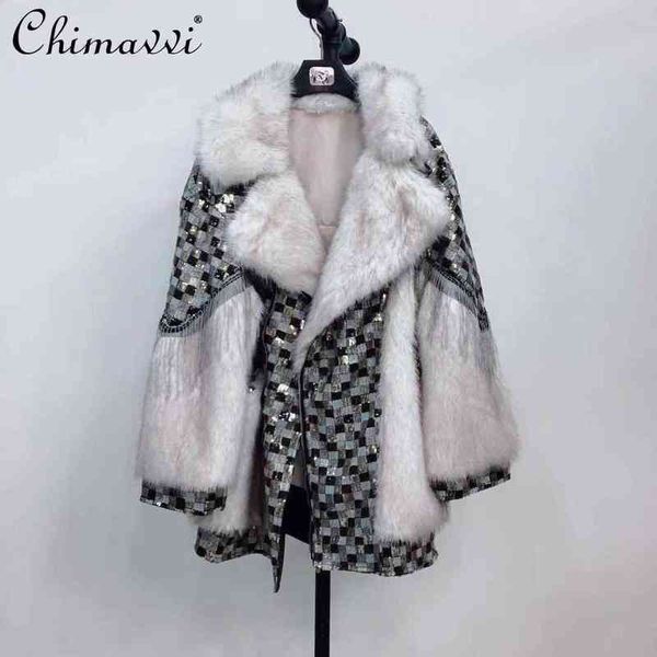 2021 winter new women's high street patchwork tuscan thick warm fur coat ladies fashion simple elegant lamb wool faux fur jacket t22081, Black
2021 winter new women's high street patchwork tuscan thick warm fur coat ladies fashion simple elegant lamb wool faux fur jacket t22081, Black