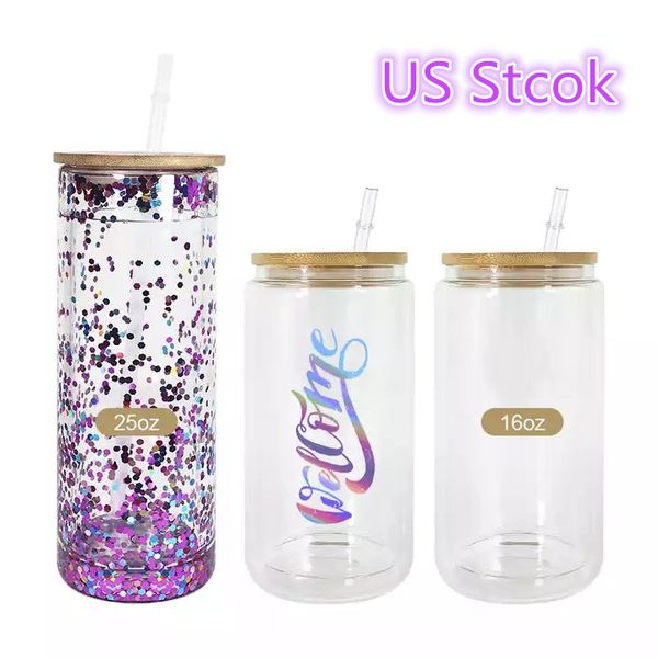 us stock 12oz 16oz 20oz clear glass tumbler double walled pre-drilled snow globe sublimation glass beer mug can with bamboo lid and plastic
us stock 12oz 16oz 20oz clear glass tumbler double walled pre-drilled snow globe sublimation glass beer mug can with bamboo lid and plastic
