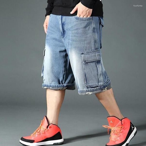 men's jeans denim short pants summer hip hop mens cropped trousers straight mans wear plus size 44 46 bottoms, Blue
men's jeans denim short pants summer hip hop mens cropped trousers straight mans wear plus size 44 46 bottoms, Blue