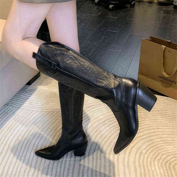 boots women retro be toe sewing print raw heel femme shoes embroidery low knight female leather knee high 220805, Black
boots women retro be toe sewing print raw heel femme shoes embroidery low knight female leather knee high 220805, Black
