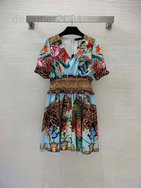 casual dresses designer summer new butterfly flower leopard print v-neck waist slim fit short sleeve dress with large swing 6pmh, Black;gray
casual dresses designer summer new butterfly flower leopard print v-neck waist slim fit short sleeve dress with large swing 6pmh, Black;gray