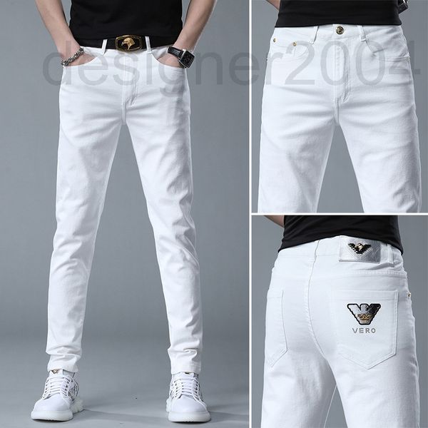 men's jeans designer spring and summer white denim pants men's casual embroidery drill elastic middle waist slim skinny men vwr2, Blue
men's jeans designer spring and summer white denim pants men's casual embroidery drill elastic middle waist slim skinny men vwr2, Blue