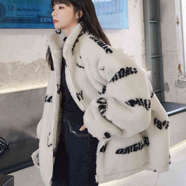 winter clothes jacket face printed fur coat female windproof thick warm stand collar women loose outerwear manteau femme t220810, Black
winter clothes jacket face printed fur coat female windproof thick warm stand collar women loose outerwear manteau femme t220810, Black