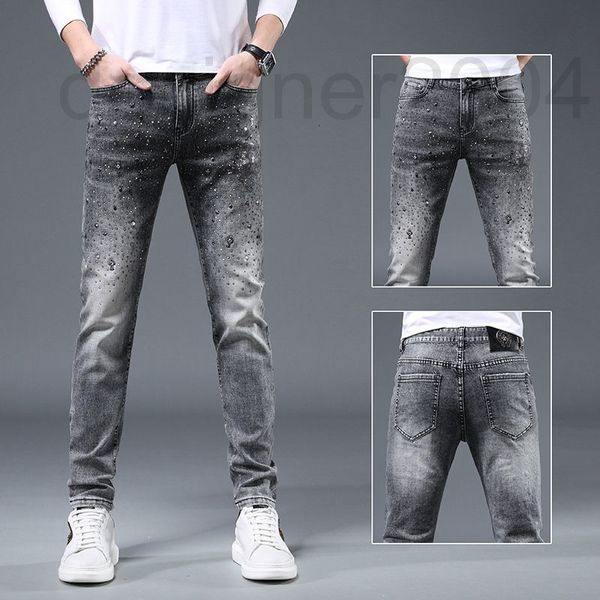men's jeans designer high end fashion brand willow nail drill 2022 spring and summer new men's slim fit youth versatile denim pant, Blue
men's jeans designer high end fashion brand willow nail drill 2022 spring and summer new men's slim fit youth versatile denim pant, Blue