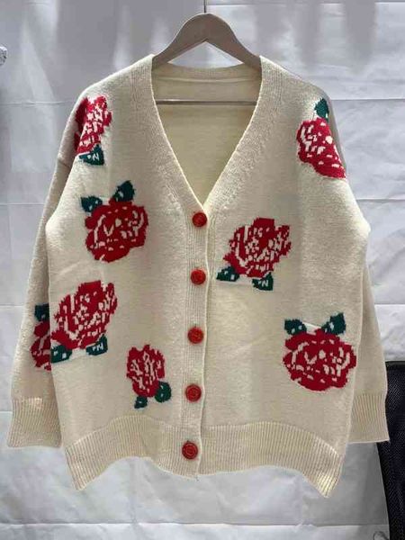 luxury womens designer sweaters brand flower embroidery simple style v-neck cardigan sweater knitted jackets fashion women clothing, White;black
luxury womens designer sweaters brand flower embroidery simple style v-neck cardigan sweater knitted jackets fashion women clothing, White;black