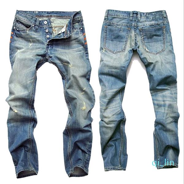 men 's hole nostalgic jeans fashion vintage light blue straight men jeans full length pants250z
men 's hole nostalgic jeans fashion vintage light blue straight men jeans full length pants250z