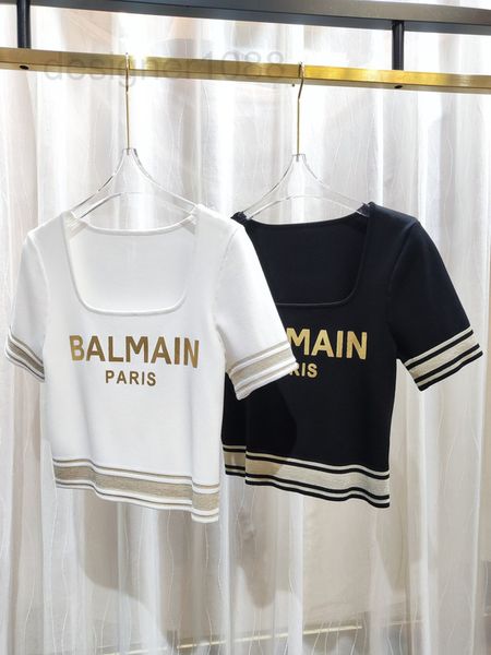 women's sweaters designer 2022 balman knit slim fit round neck bottomed t-shirt luxury sweater letter color matching short sleeve t-shi, White;black
women's sweaters designer 2022 balman knit slim fit round neck bottomed t-shirt luxury sweater letter color matching short sleeve t-shi, White;black