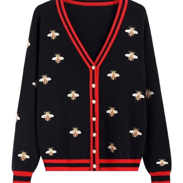 fashion designer bee embroidery cardigan long sleeve single breasted contrast color button knitted sweaters c196 220811, White;black
fashion designer bee embroidery cardigan long sleeve single breasted contrast color button knitted sweaters c196 220811, White;black