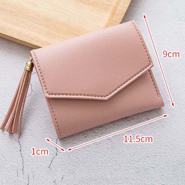 hbp fashion wallet ladies tassel small simple square bag ladies solid color wallets black pink blue wholesale