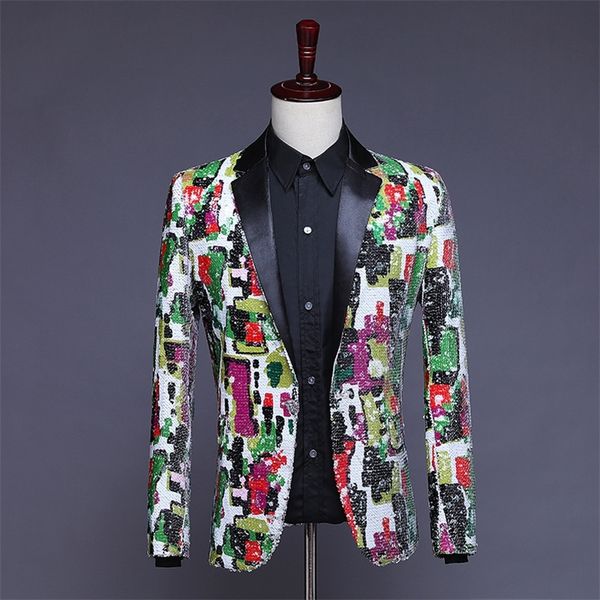 colorful sequin blazer men nightclub dj stage singer costume homme slim fit coat male shiny paillette wedding prom suit jacket 220811, White;black
colorful sequin blazer men nightclub dj stage singer costume homme slim fit coat male shiny paillette wedding prom suit jacket 220811, White;black