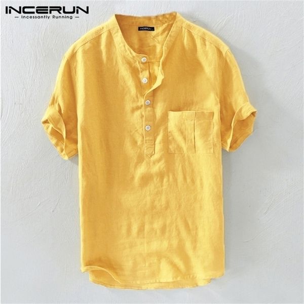 incerun summer casual men shirts stand collar solid cotton blouse short sleeve streetwear brand shirts harajuku camisas hombre 220810, White;black
incerun summer casual men shirts stand collar solid cotton blouse short sleeve streetwear brand shirts harajuku camisas hombre 220810, White;black