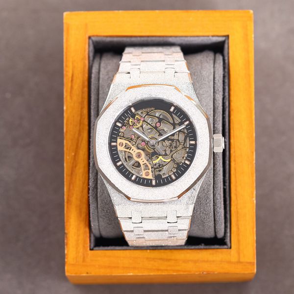 hollow out mens watch automatic mechanical watches 41mm business wristwatches sapphire wristwatch montre de luxe iridescent bezel with diamo, Slivery;brown
hollow out mens watch automatic mechanical watches 41mm business wristwatches sapphire wristwatch montre de luxe iridescent bezel with diamo, Slivery;brown