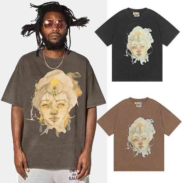 street men tshirt fashion galleryes gd high street retro washing water old god direct jet printing men's short sleeves, White;black
street men tshirt fashion galleryes gd high street retro washing water old god direct jet printing men's short sleeves, White;black