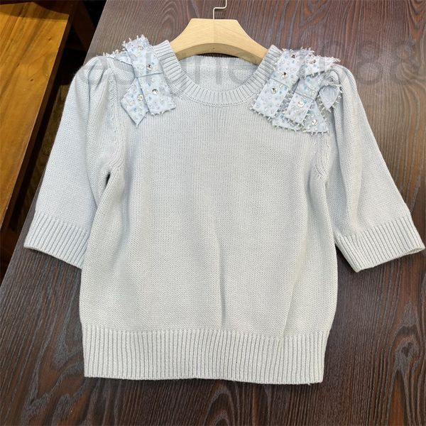 women's sweaters designer high sense heavy industry nail bead bow knit shirt short sleeve sweater 2022 early autumn new style celebrity, White;black
women's sweaters designer high sense heavy industry nail bead bow knit shirt short sleeve sweater 2022 early autumn new style celebrity, White;black