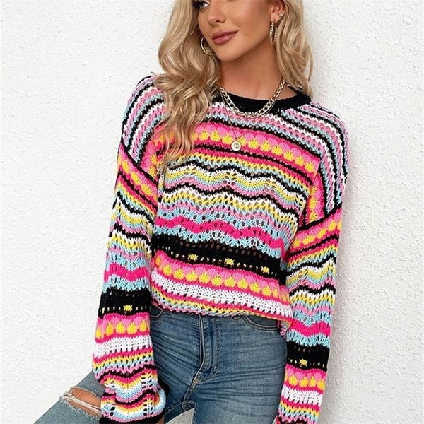 aproms multi color blocked knitted pullover women summer casual flare sleeve hollow out sweater cool girls fashion jumper 220811, White;black
aproms multi color blocked knitted pullover women summer casual flare sleeve hollow out sweater cool girls fashion jumper 220811, White;black